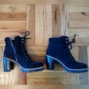 JLo Heeled Black Combat Boots